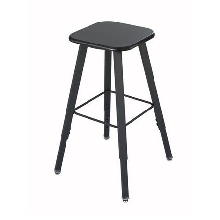 Safco AlphaBetter Adjustable-Height Student Stool, Backless, Up to 250 lb, 35.5 in. Seat Height, Black 1205BL